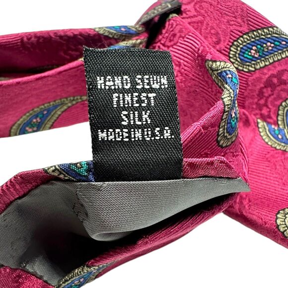 Robert Talbott Best of Class Silk Necktie Pink Paisley Made in USA 59” - Picture 7 of 7
